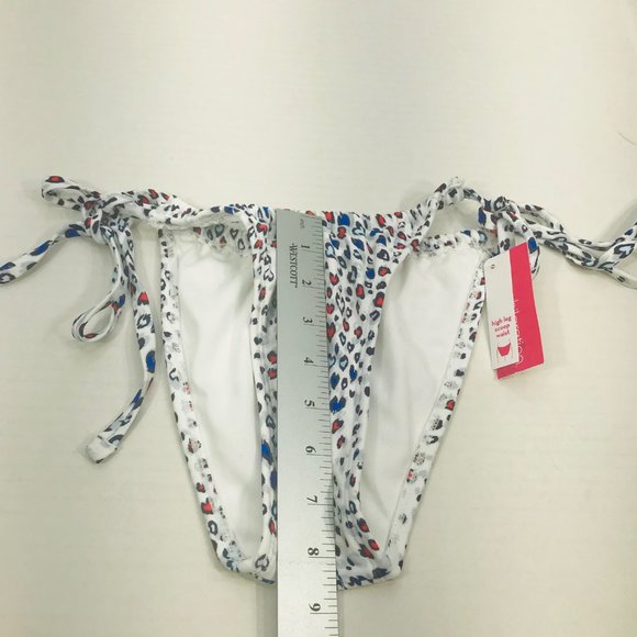 Xhilaration Women's Small High Leg Scoop Waist String Bikini Swim Bottom Hearts - Picture 8 of 10